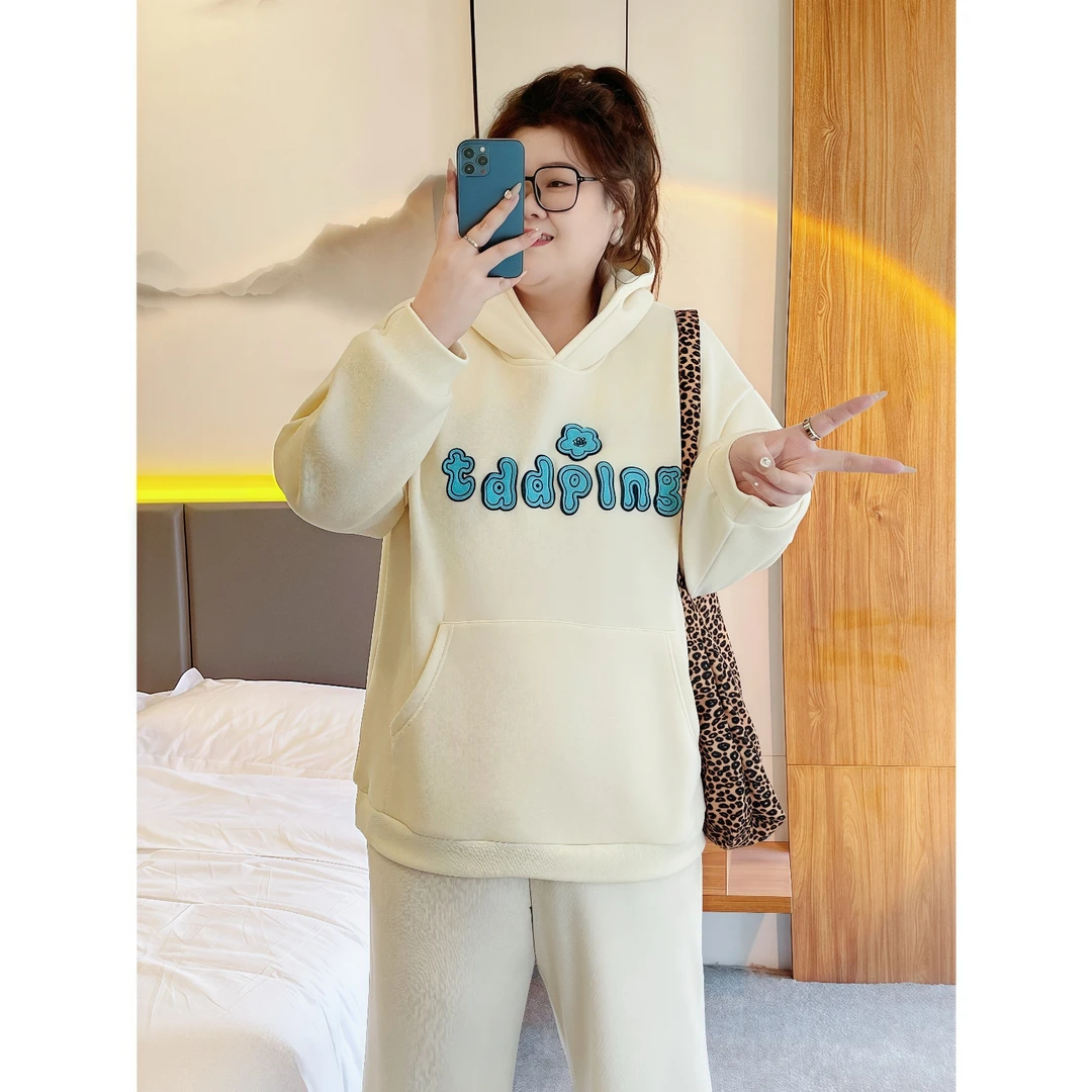 【晓晓家】断码捡漏~简系百搭 / 重工刺绣加绒款连帽卫衣11789花契