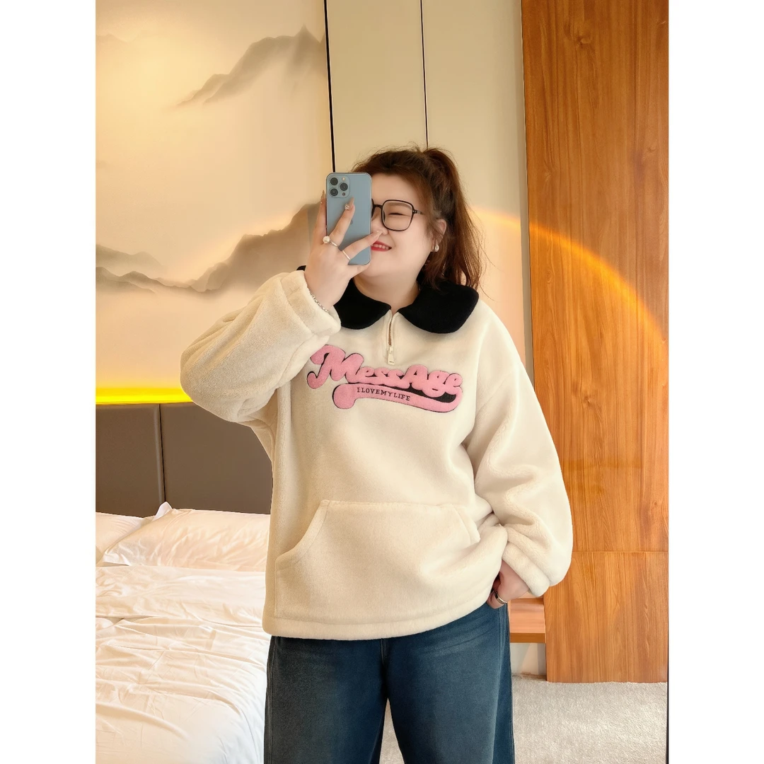 【晓晓家】断码捡漏~自由之行 / 甜酷韩系加绒拼色毛毛外套5584花契