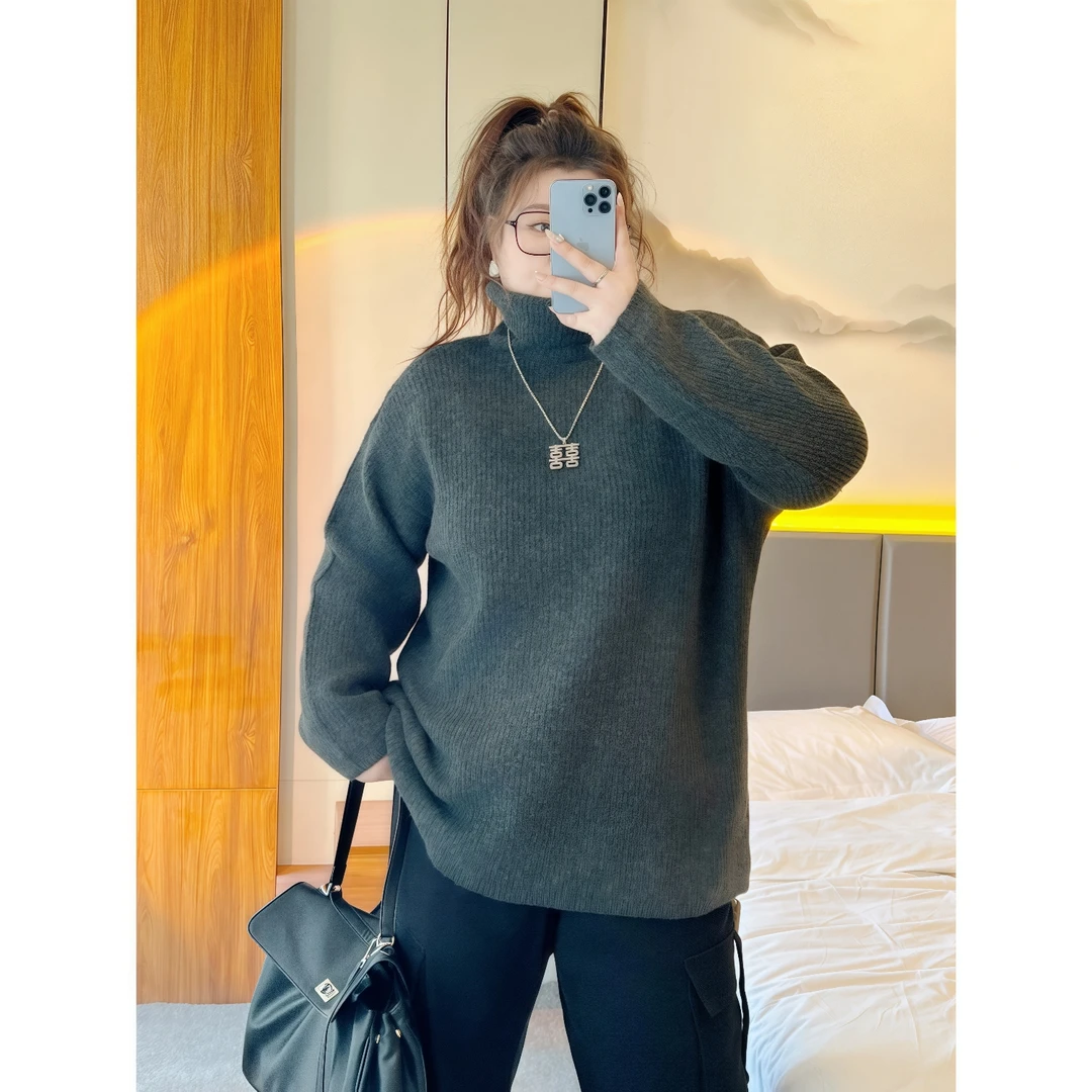 【晓晓家】迷人悸动 / 韩系氛围感高领毛衣11360花契胖mm200斤时尚