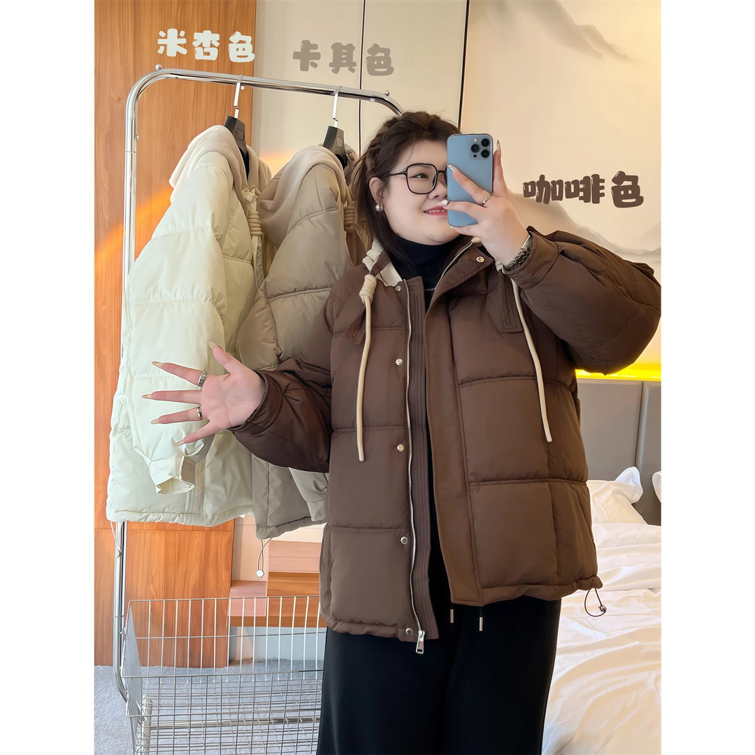 断码捡漏~基础公式 / 韩系撞色连帽款面包服12034花契大码胖mm