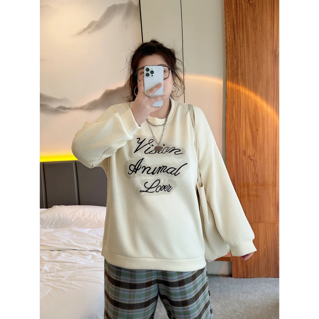 【晓晓家】断码捡漏~环游日记 / 设计师款字母刺绣卫衣12089花契