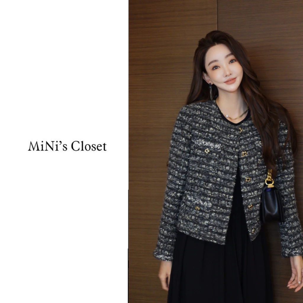 【MiNi推荐】韩版小香风简约外套设计师款秋冬高级感气质时尚JC0331