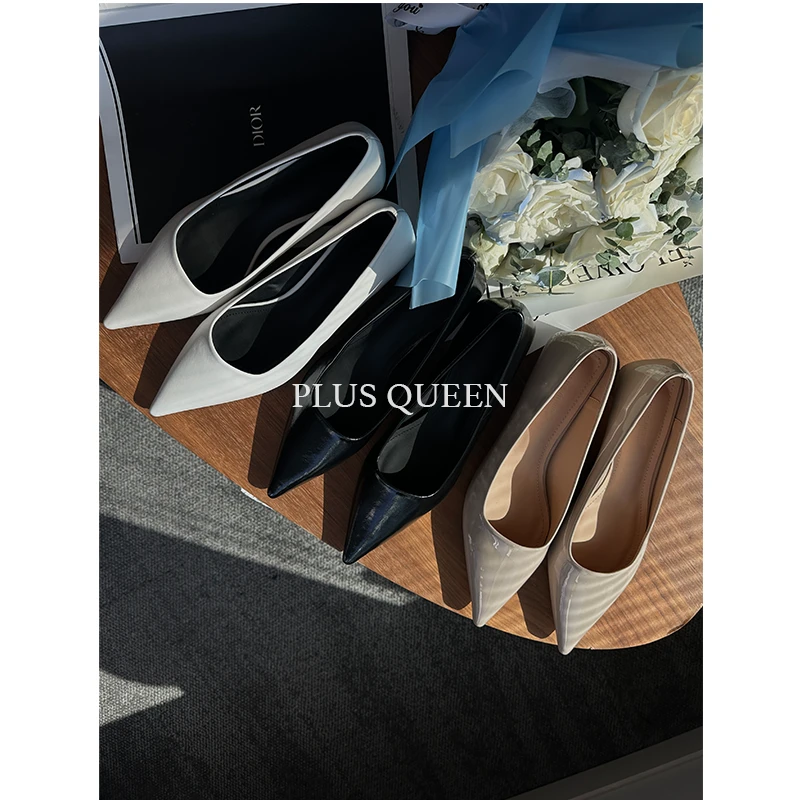 PQ 宏蓝｜43 44码3cm小众版型ins风法式尖头鞋浅口高跟鞋