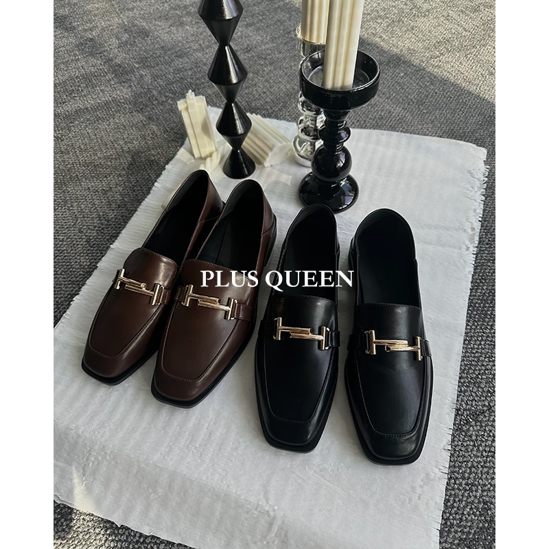 PLUS QUEEN 宏蓝｜高个子43 44码女鞋小众英伦乐福鞋