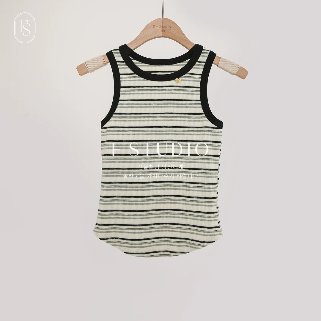 法儿家韩国限定「新品」【条纹如意】条纹背心FS404S050