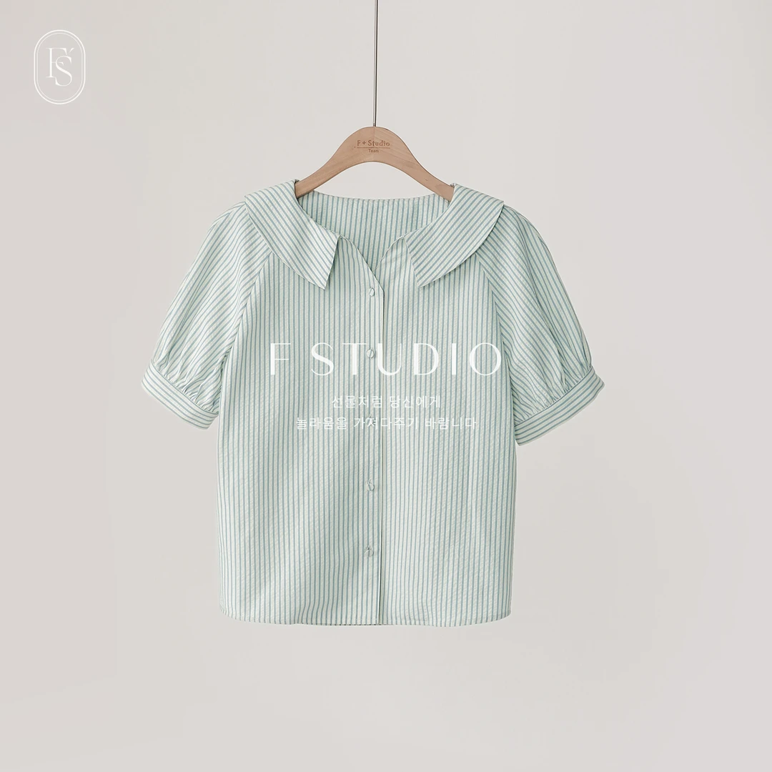 法儿家韩国限定FS406S007条纹衬衫