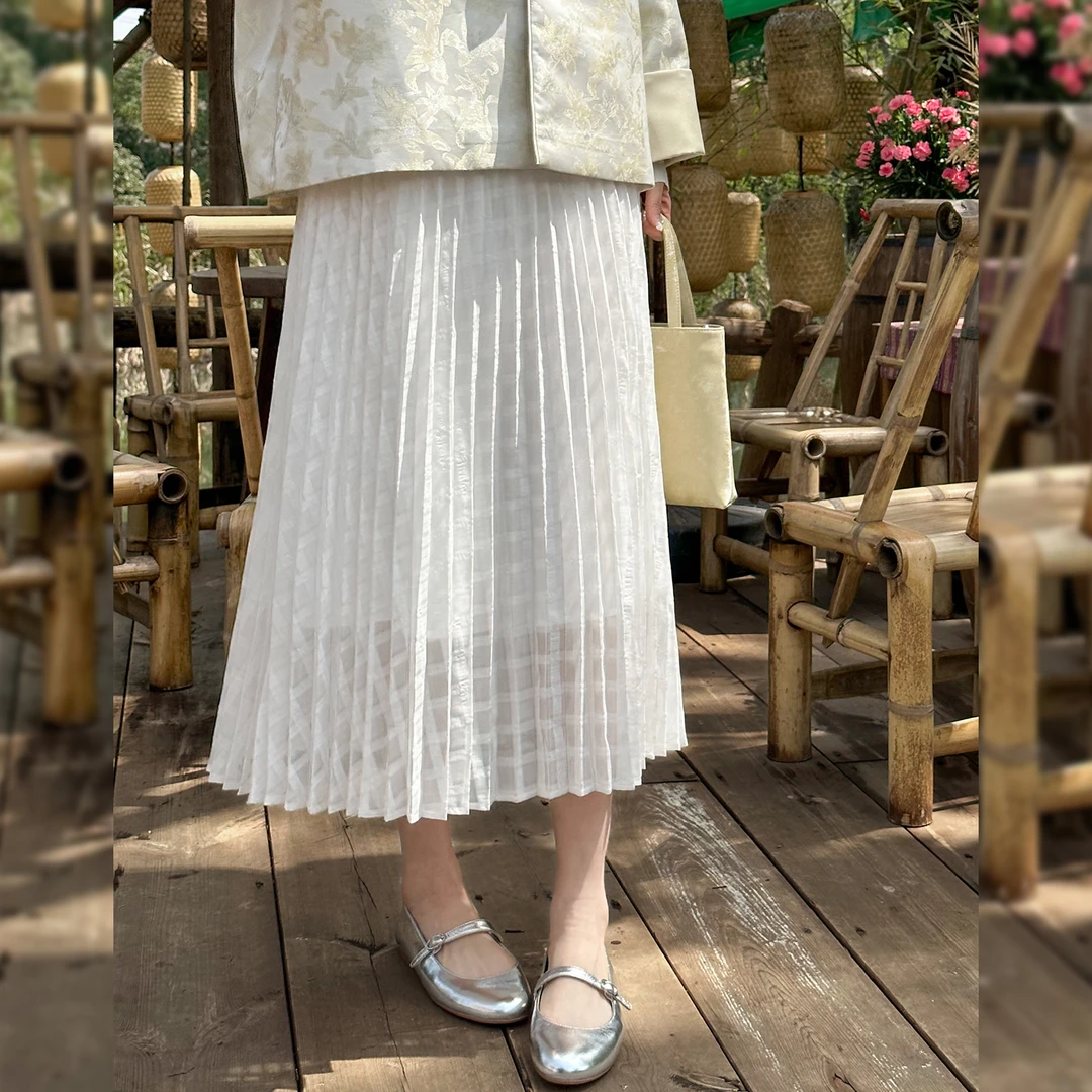 「现货」【冰格半裙】FS302X017压褶半身纱裙