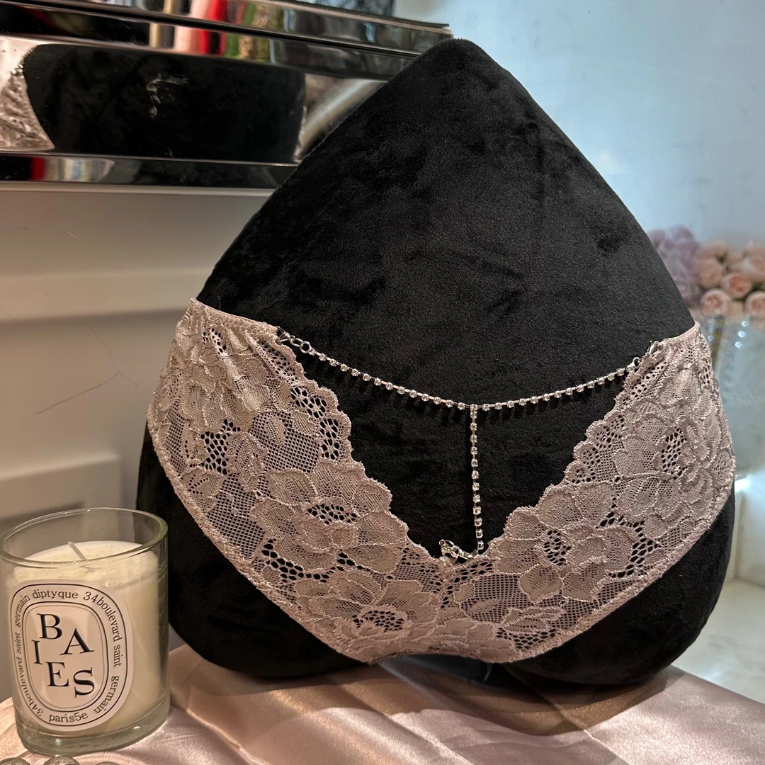 蕾丝半包带钻性感大码蕾丝女士内裤