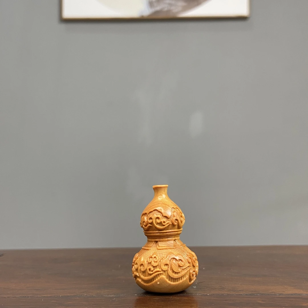 《粉丝福利》祥云葫芦崖柏木雕手把件根雕工艺品摆件挂件礼品挂饰