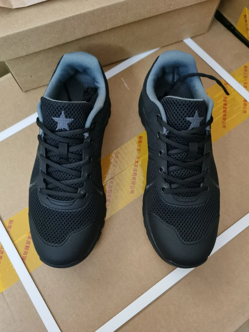 3544夏季网眼小黑跑超轻黑色运动鞋体能训练鞋