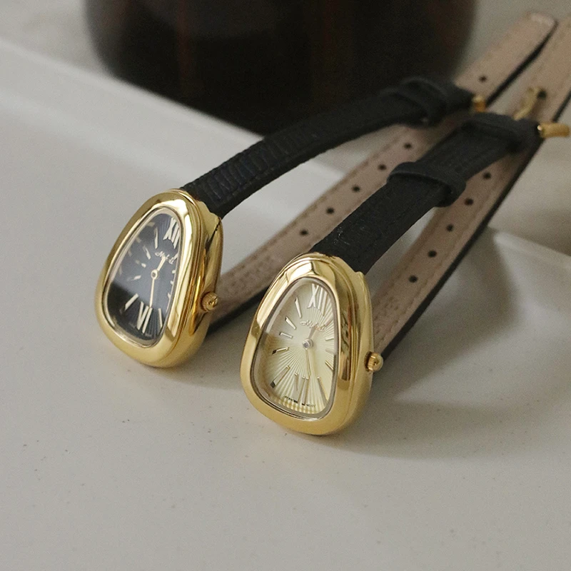 鹿娜Rune蛇头小众手表vintage私物轻奢时尚方表盘潮流石英女式表