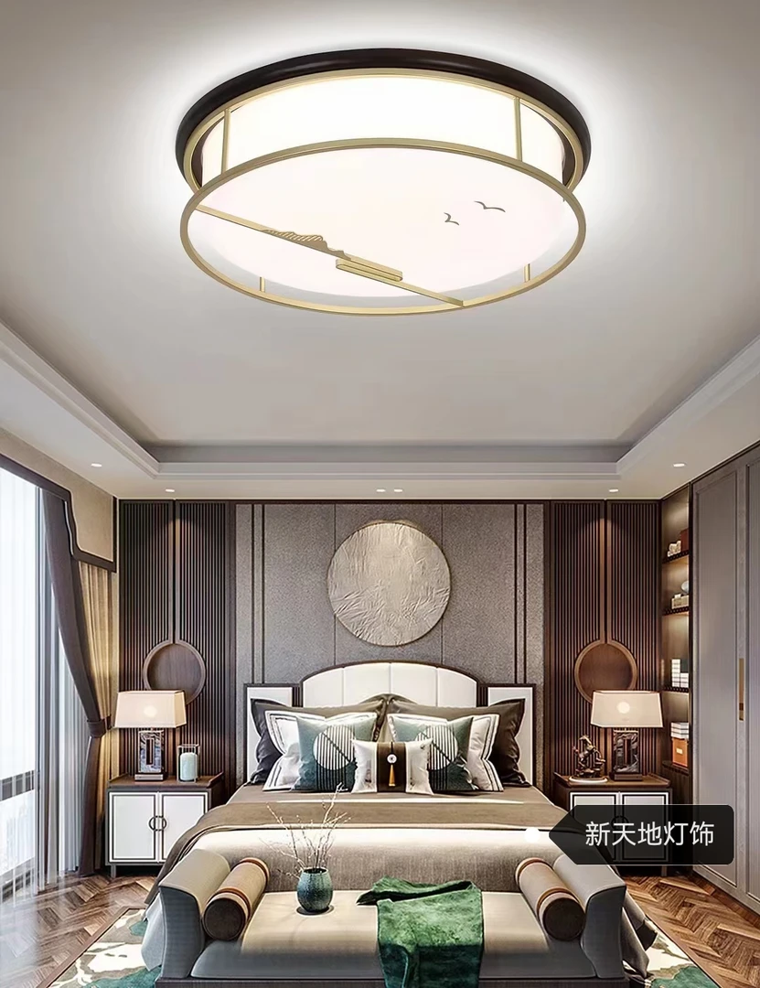 竹璟简约新中式卧室灯