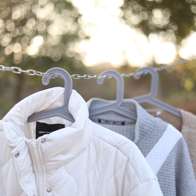 304不锈钢晾衣绳室外防滑链条晒衣绳防风凉衣绳子铁链挂钩钢丝绳