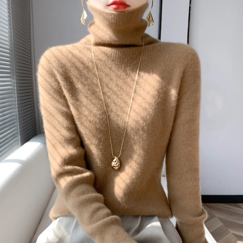 新款更新中~2622软糯亲肤堆堆领高级感十足百搭款长袖修身针织衫