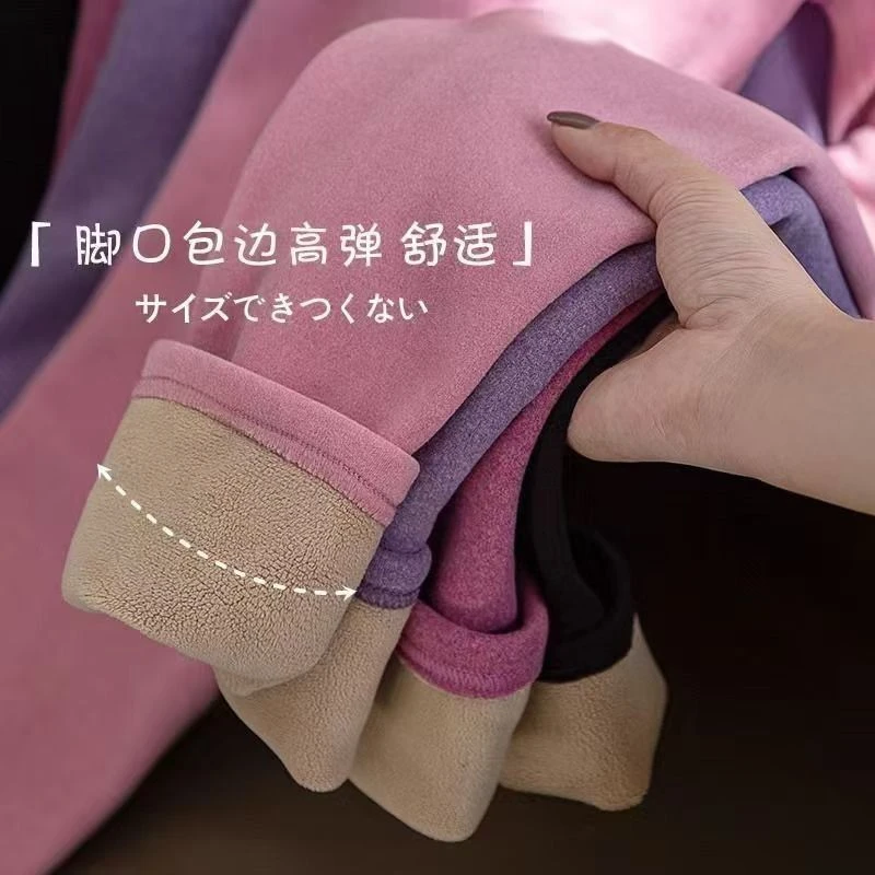 冬季保暖裤女防寒羊羔绒打底裤加厚加绒高腰中老年妈妈裤