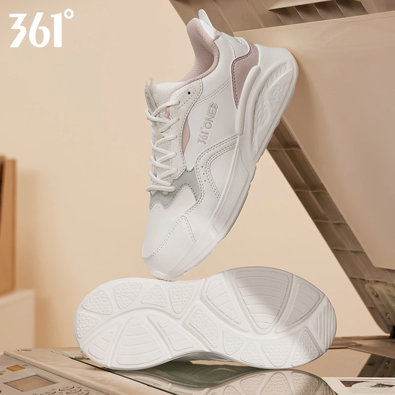 361女鞋运动鞋2025春秋新款防水跑步鞋子轻便皮面休闲鞋老爹鞋女