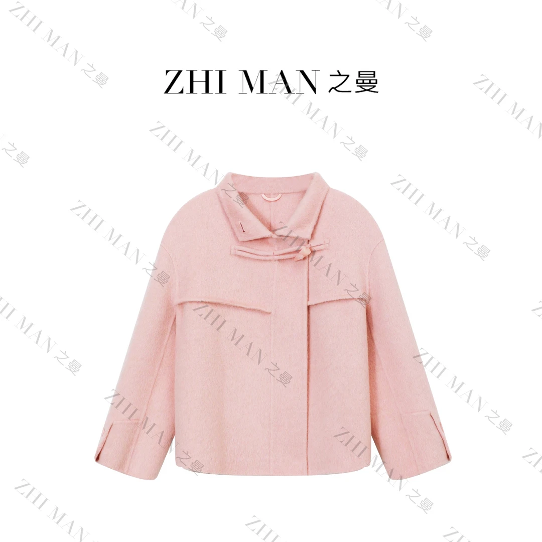 之曼ZM【留洋白富美】时尚气质外套冬季新款短款大衣2410010