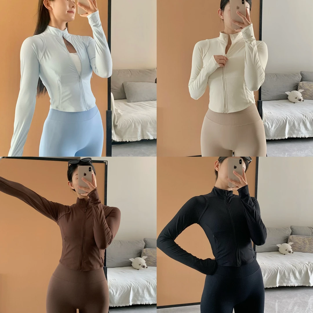 Day off-立领外套修身跑步外穿瑜伽服女修身运动外套裸感健身夹克