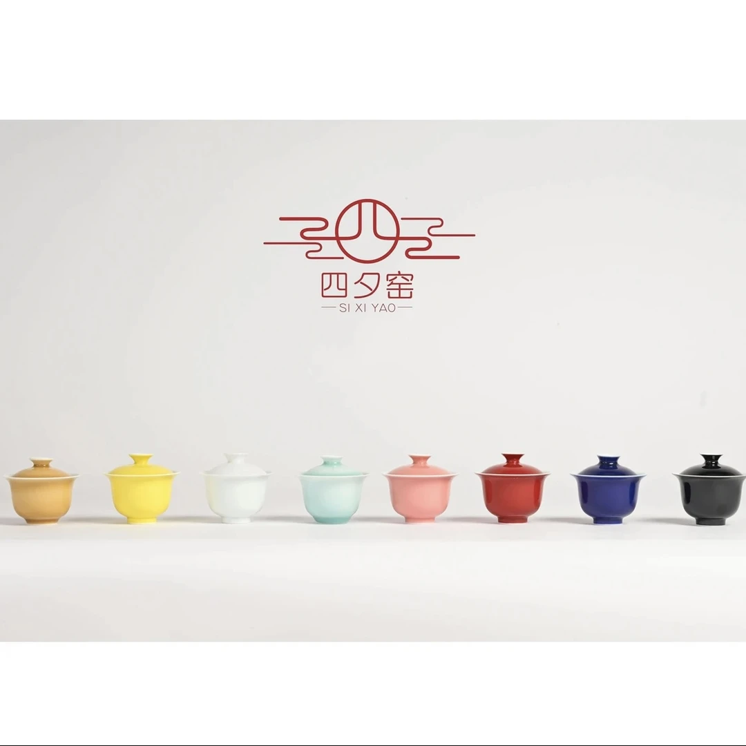 四夕窑7.0岩茶专用白瓷陶瓷盖碗茶具手工薄胎高温制瓷不挂茶垢