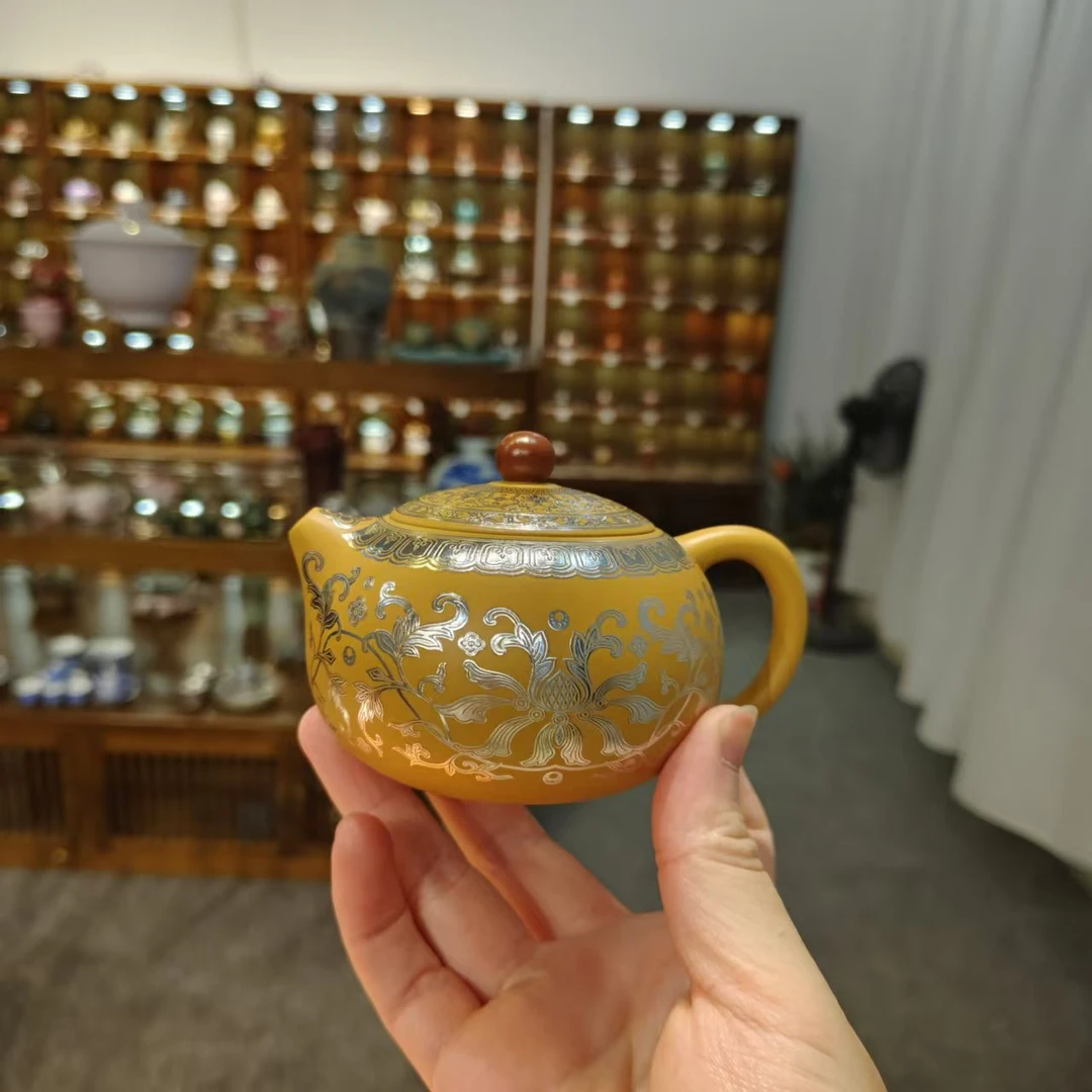 友名 段泥凤鸣紫砂缠枝莲西施壶一壶两杯套装送礼功夫茶具-2209