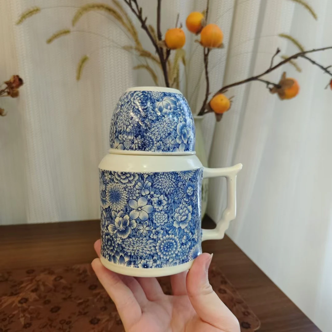 可乐瓷器  青花繁花似锦焖茶壶小暖瓶（不可保温）创意小电瓶-4550