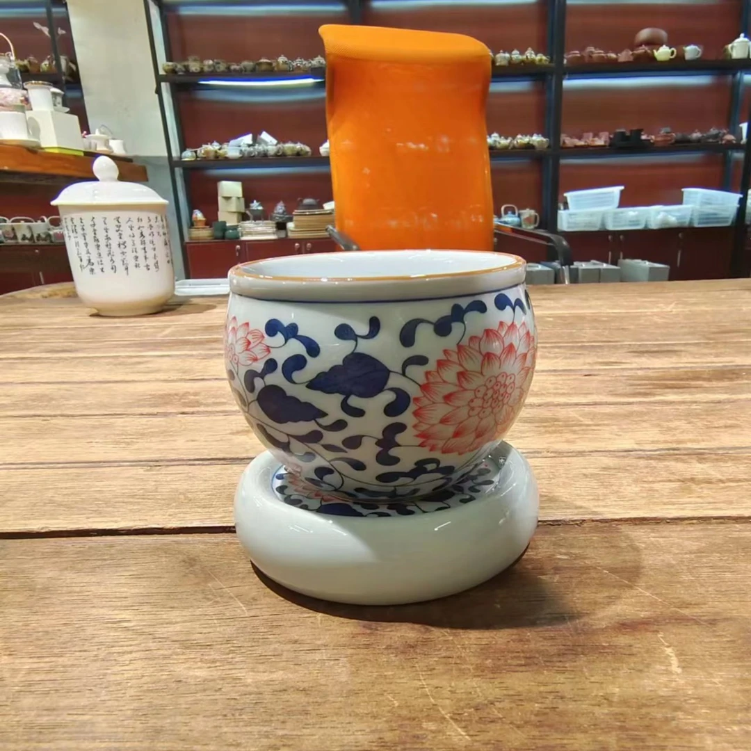 心名茶器  青花缠枝莲主人杯品茗杯缸杯-3354
