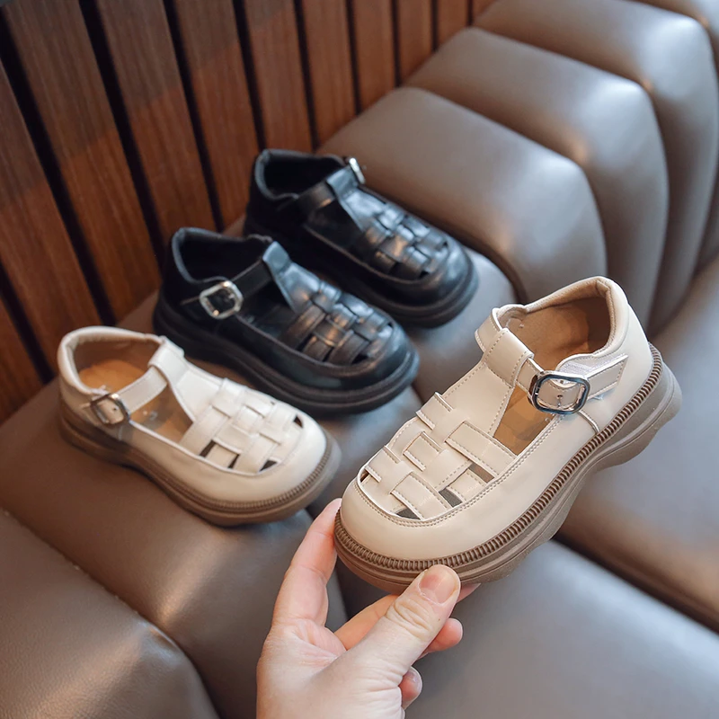 儿童鞋镂空透气小软底2024年春夏新款男童女童乐福鞋韩版百搭单鞋