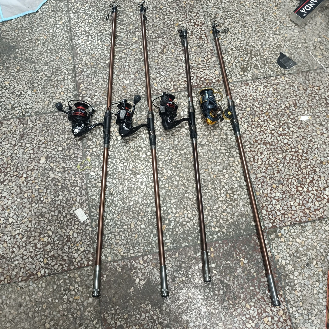 超硬远投竿套装杆子用过轮子全新