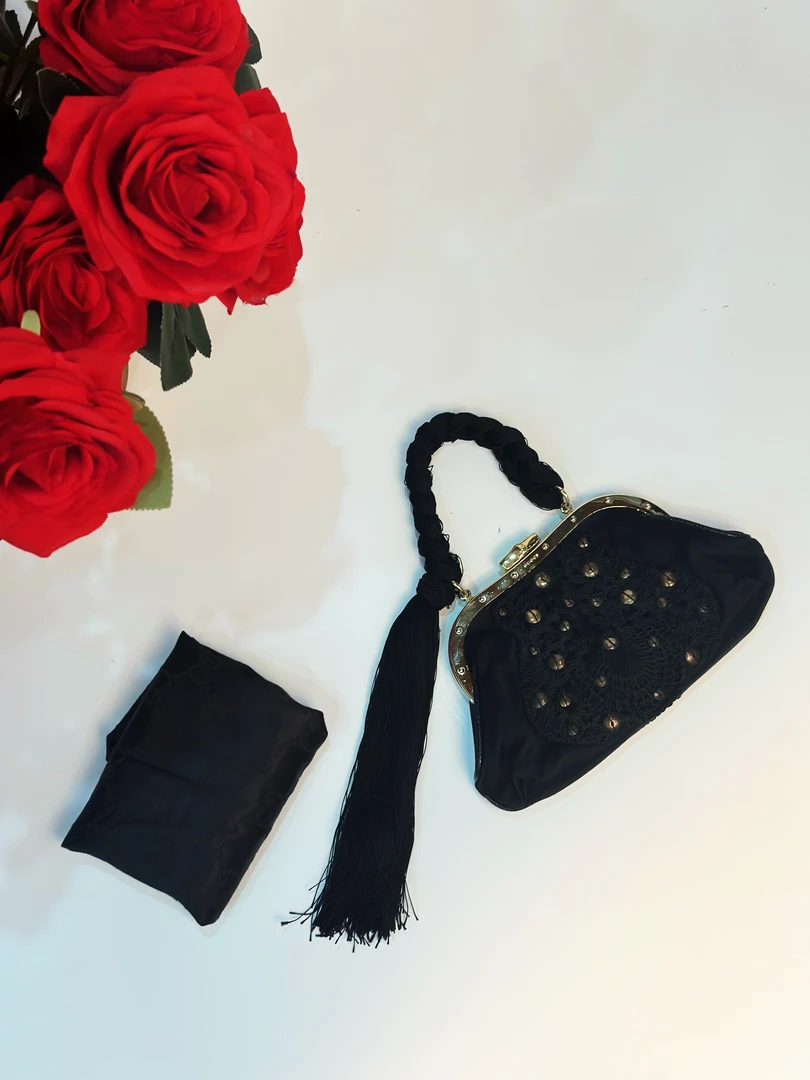 95新 GUCCI/GUCCI 九万中古/gucci竹节秀款流苏手提包