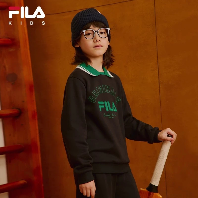 【斐乐儿童】春季新款男童套头卫衣运动百搭保暖抗菌长袖K11B441219