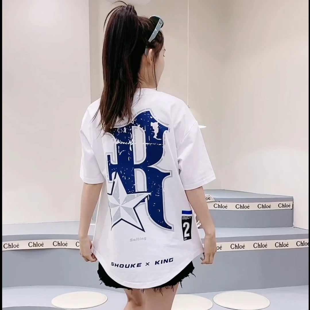 FJGE时尚百搭情侣短袖T恤2023新款时尚都市圆领休闲运动短袖—6620