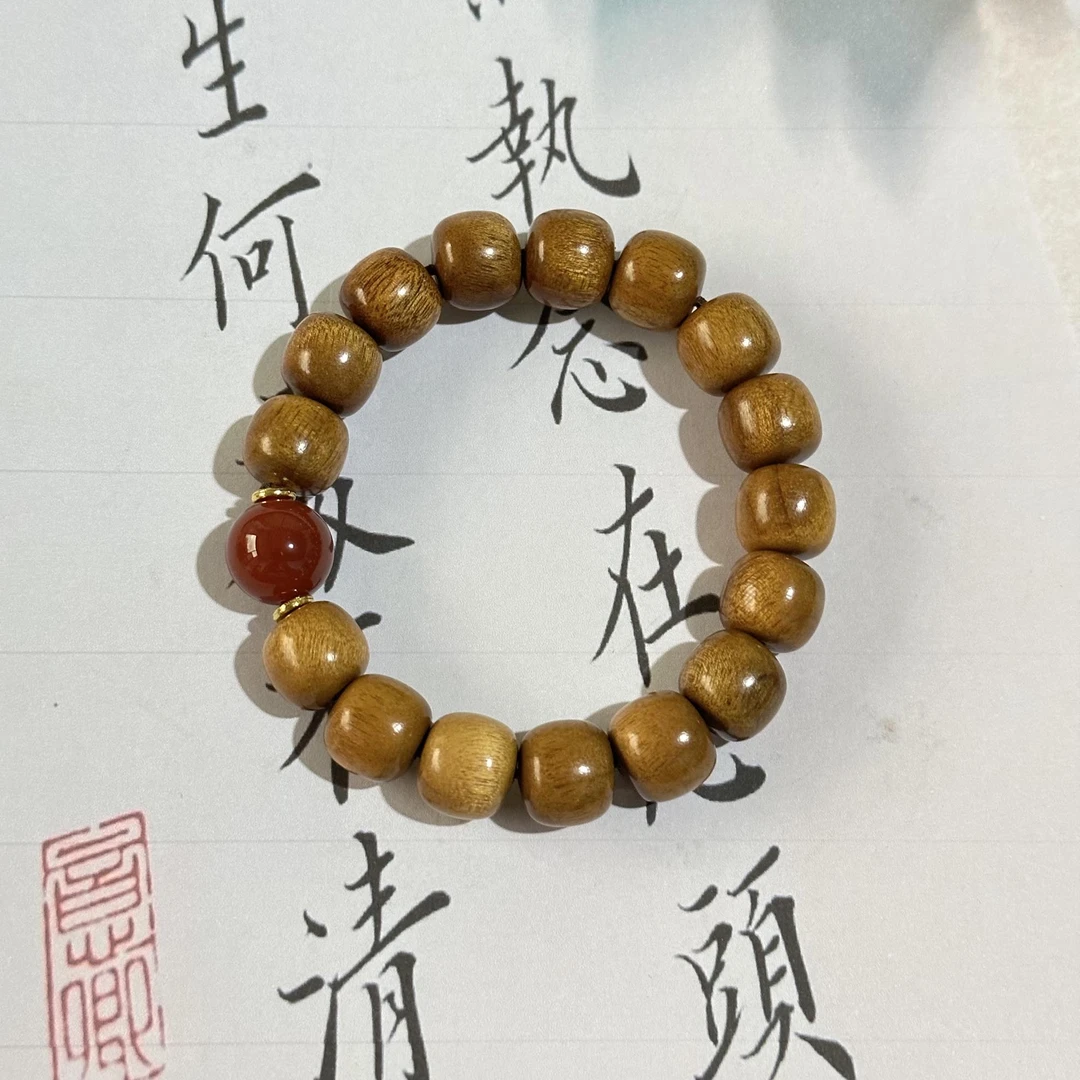 【范思齐臻选】金丝楠12*13老型珠单圈鸿运当头 u2211691