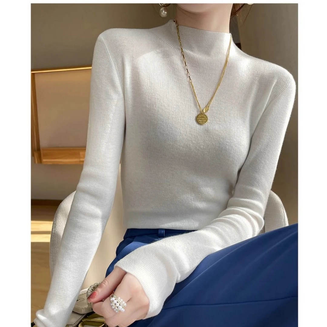 线下699！品牌高端样式！超舒服！半高领68支精纺织内搭毛衣针织套衫