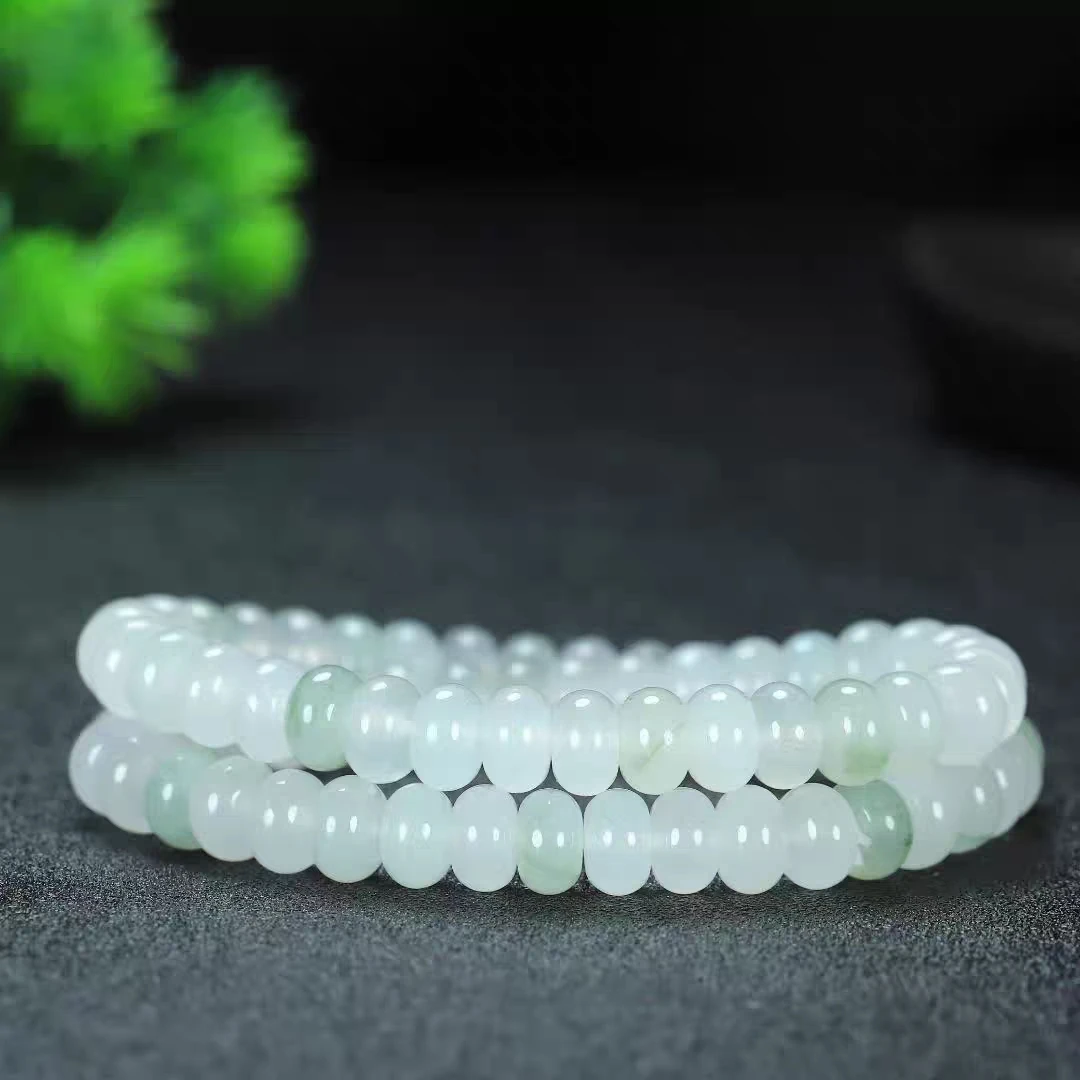 纯天然新疆天山翠算盘珠手串清爽金丝玉手链多样性发货单圈一条