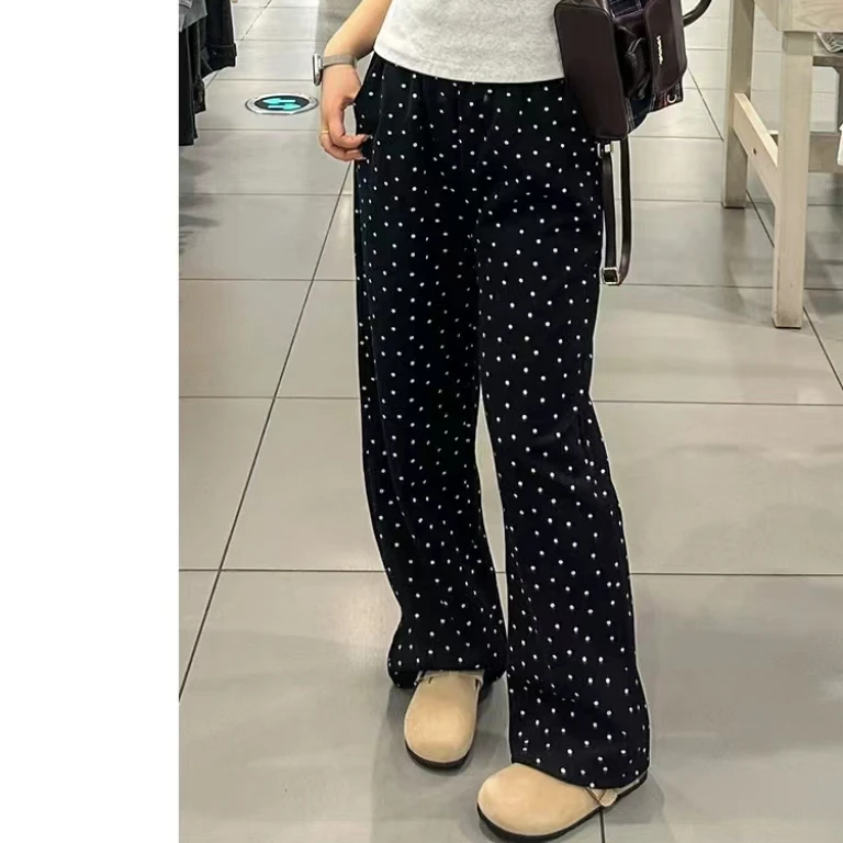 【波点超模裤】女士显瘦减龄直筒裤8818