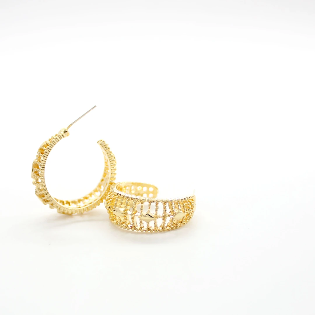 合金耳饰 出口韩版镂空耳饰耳环【哎呦家17539】