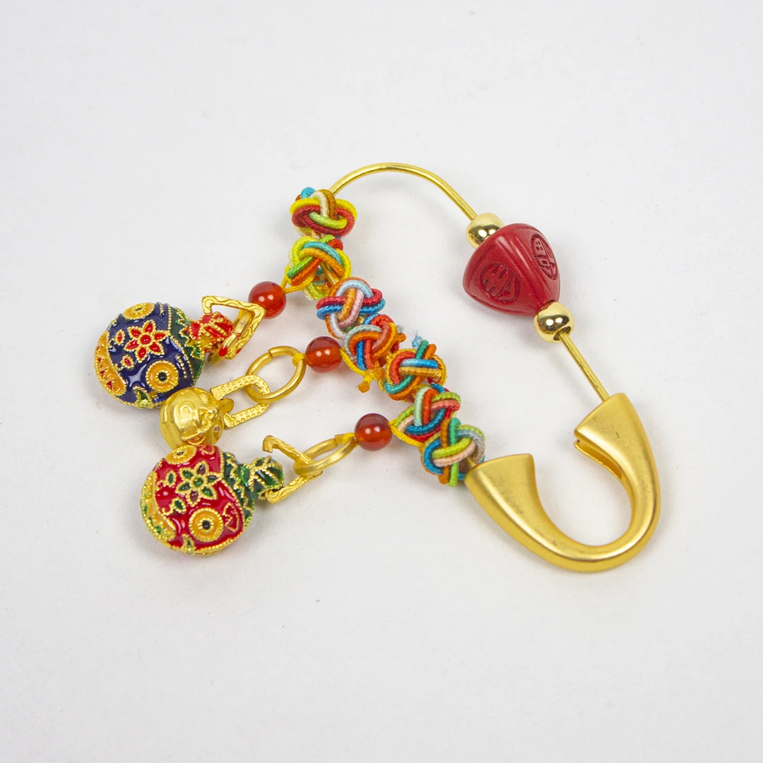 吞金兽全家福别针五彩绳创意手工新中式饰品【15104哎呦家】