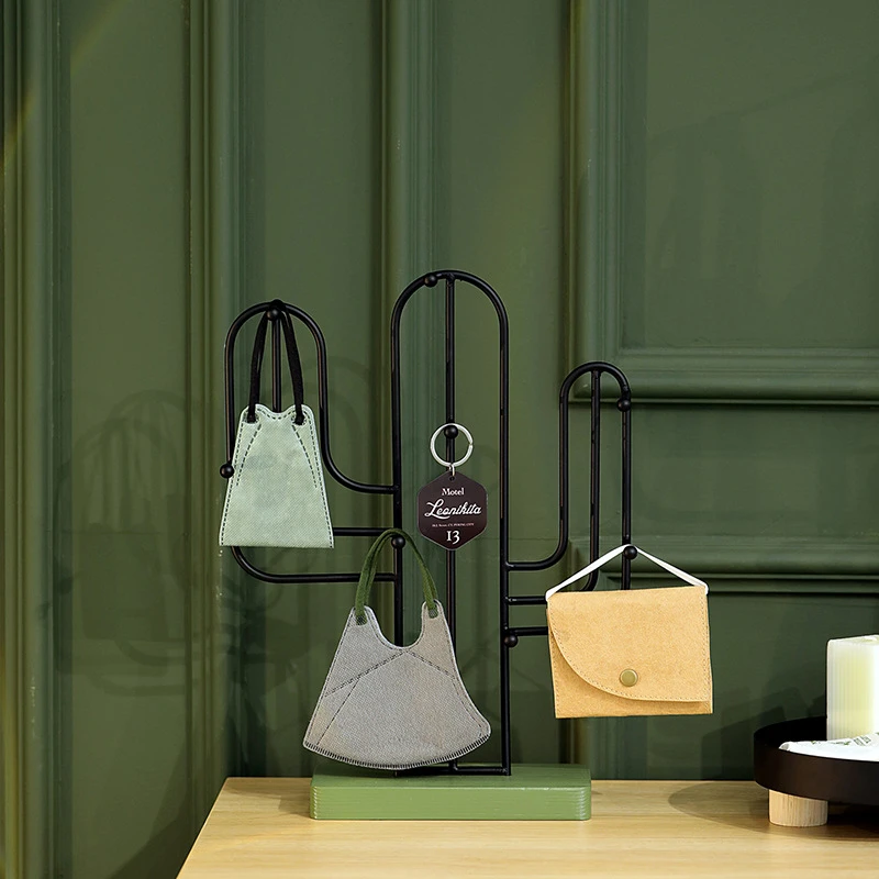 仙人掌造型首饰架 北欧风格样板间玄关钥匙架 创意设计口罩收纳架