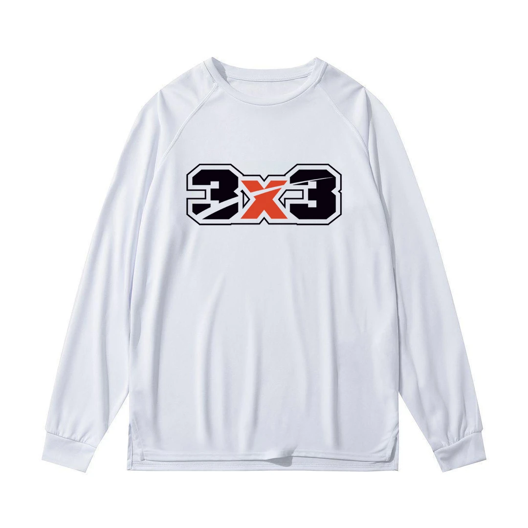 3X3篮球长袖训练服投篮男士美式T恤透气运动健身跑步圆领速干打底