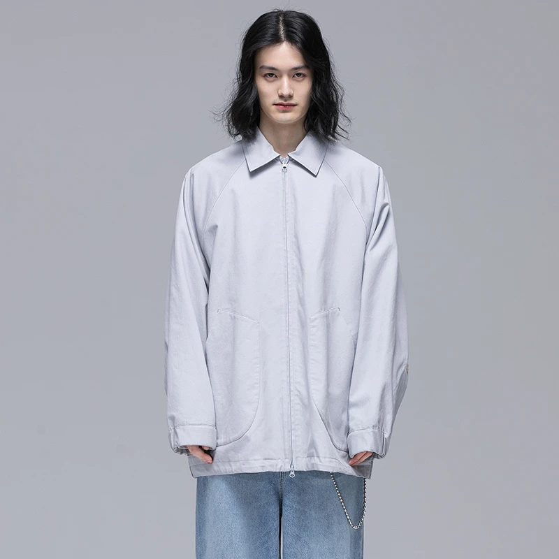 HERBEL/黑白2024/新款长袖夹克户外春夏简约宽松透气立领防风1422