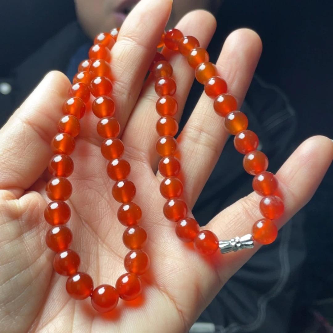 【闪购商品】玛瑙颈饰未镶嵌冰红项链