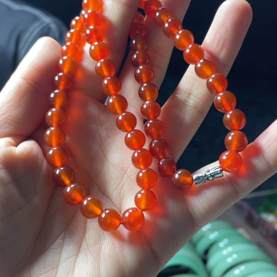 【闪购商品】玛瑙颈饰未镶嵌冰红项链