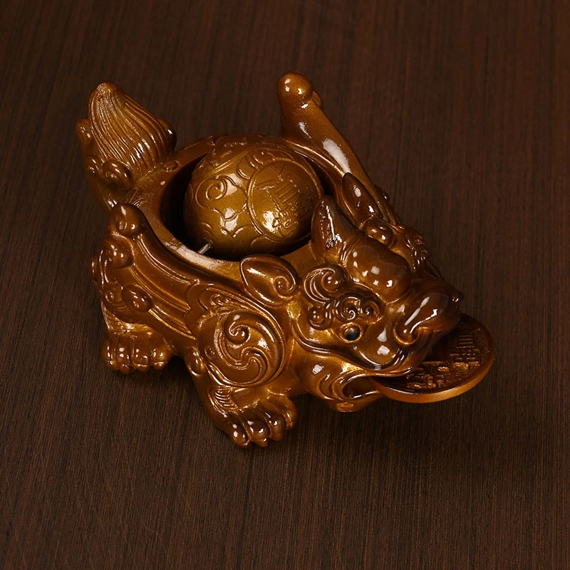 创意茶道变色喷水貔貅茶宠摆件茶台茶具配件树脂茶宠茶玩桌面摆件