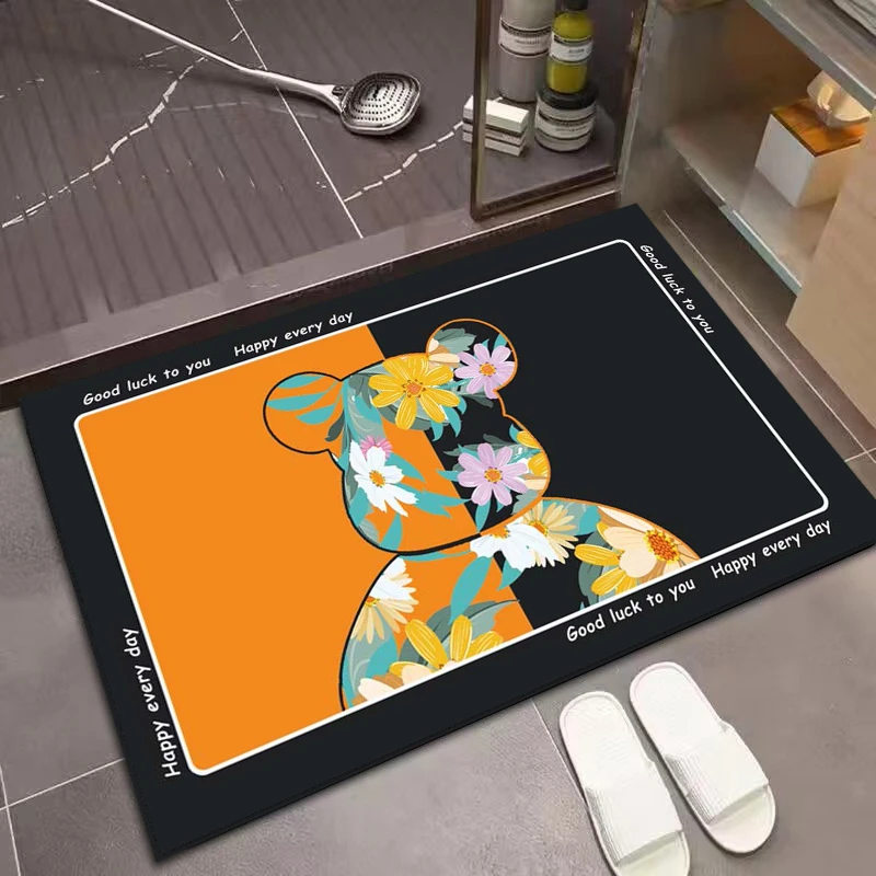 H家用4360浴室卫生间地垫吸水防滑脚垫简约免洗速干硅藻泥地垫