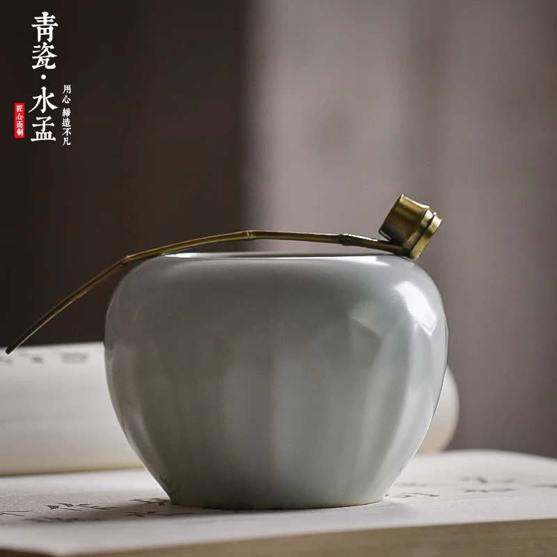 墨尘【编号035】莲花 陶瓷水盂国画水滴壶砚滴砚台专用摆件四宝书法