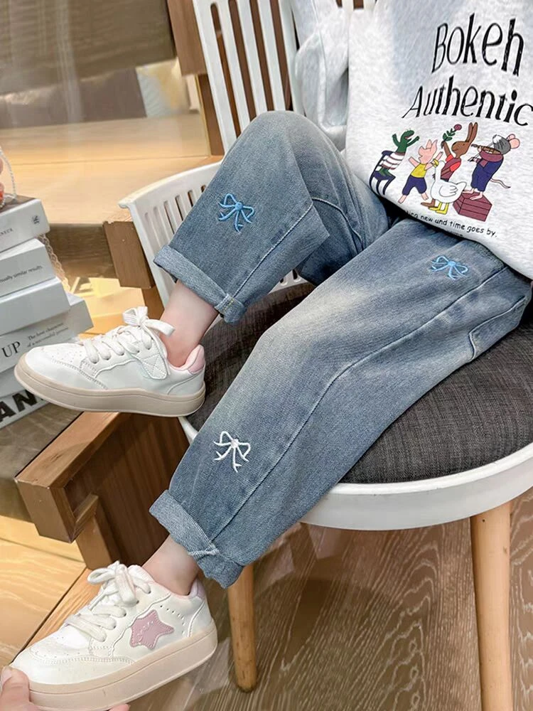 女童2024春秋新款柔软牛仔裤儿童外穿洋气百搭秋季时尚外裤休闲