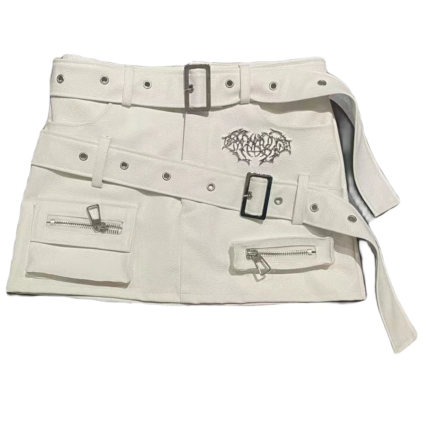 Coew July原创设计 立体包腰带PU中低腰短裙清仓商品no退no换091