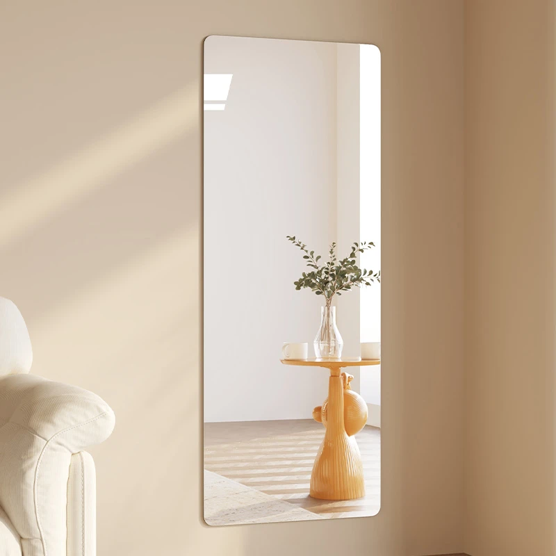 家用卧室简约风壁挂式无框全身镜高级感玄关穿衣镜贴墙自粘试衣镜
