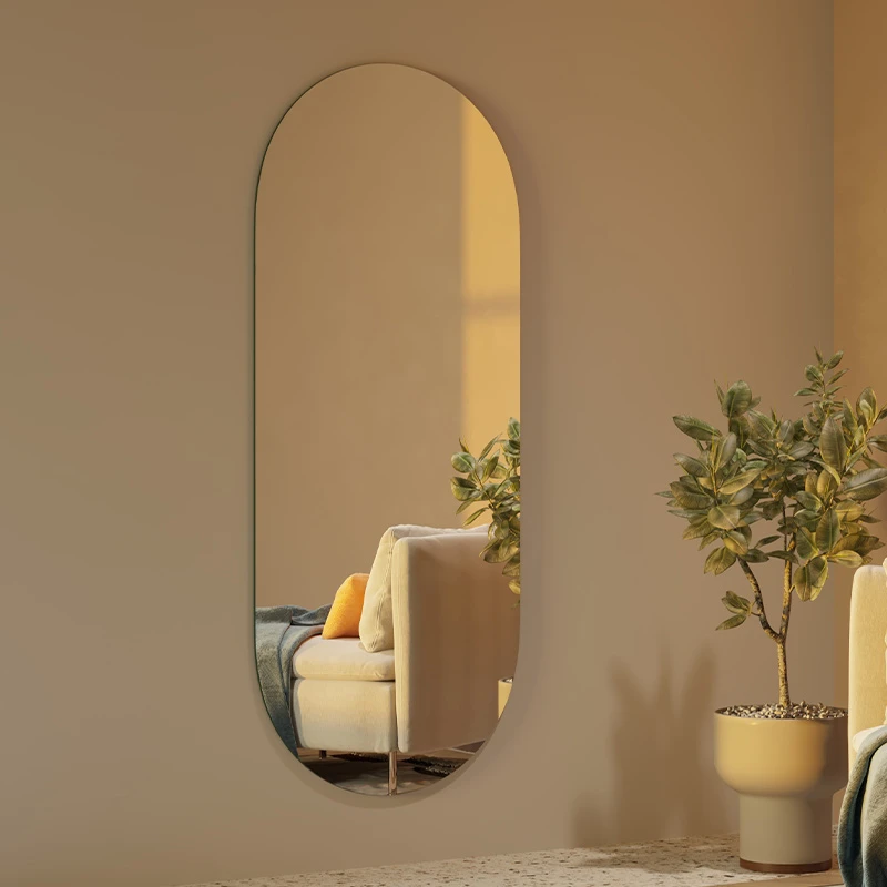 穿衣镜家用高档镜子贴墙上自粘浴室镜照全身镜网红试衣镜挂墙式