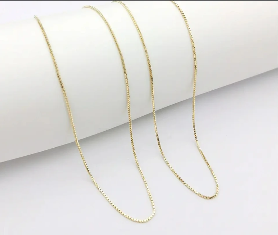 925银银制品 项链盒仔链时尚百搭简约颜色可选